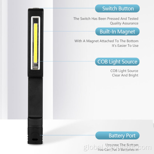 Plastic Flashlight Portable Work Light Clip Pen Light With Magnet Manufactory